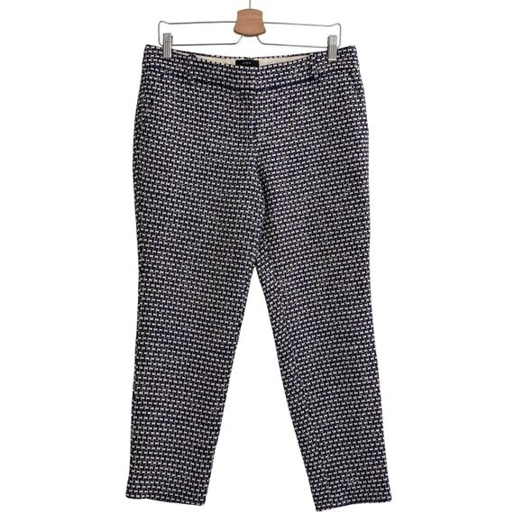 J. Crew Cafe Capri Dress Pants Mid Rise Straight Leg Metallic Tweed Size 6 Blue - Picture 1 of 8